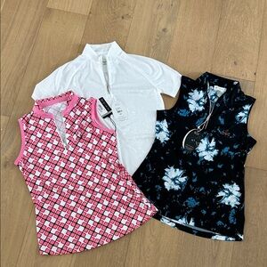 3 golf or tennis tops 
New with tags Size Size
